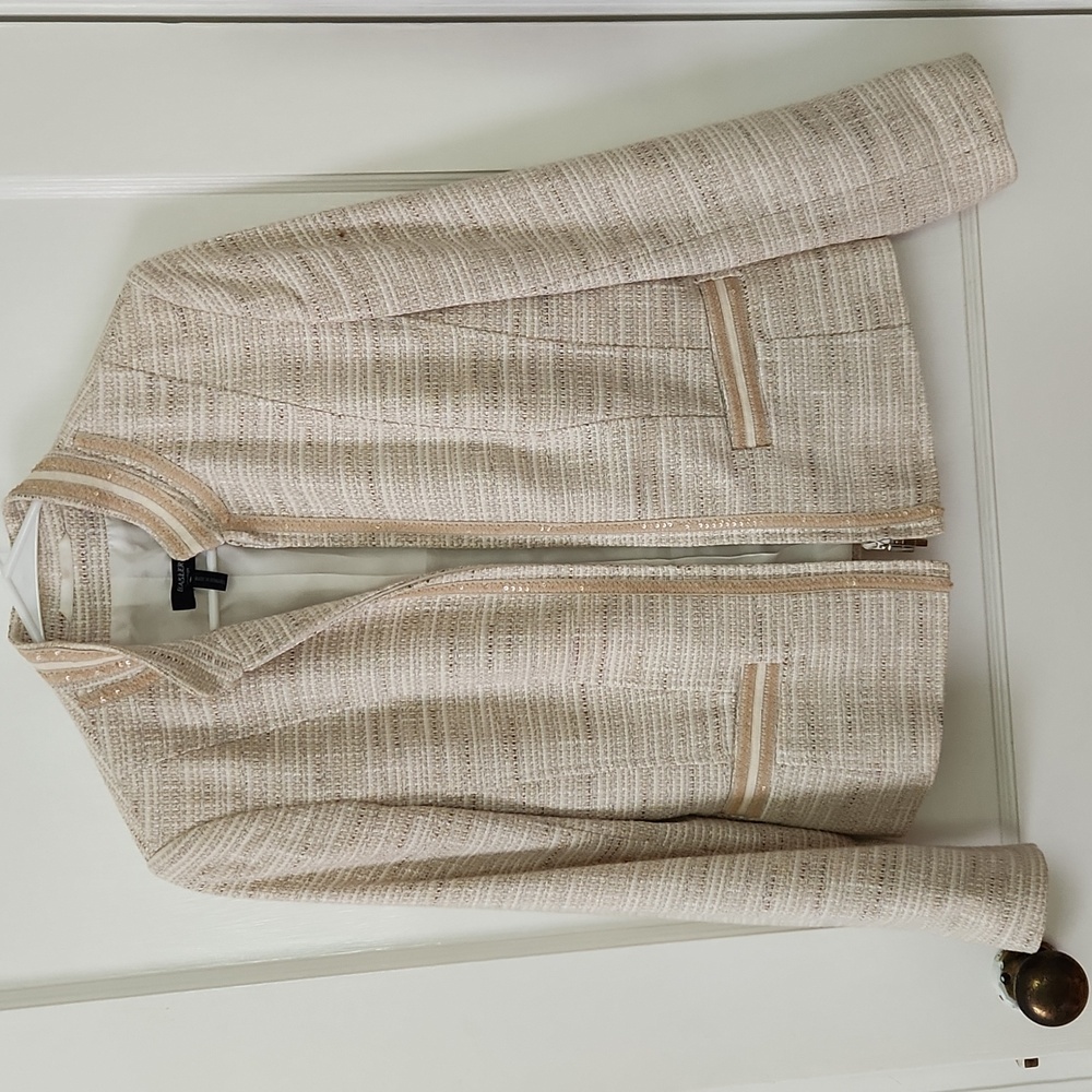 Basler Blazer Cream tweed embellished
